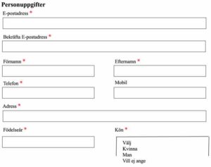 Personuppgift Personuppgiften Personuppgifter Personuppgifterna